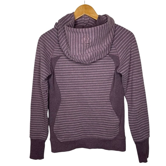 lululemon Scuba Hoodie *Classic Cotton Fleece Parallel Stripe Misty Merlot - Picture 9 of 16